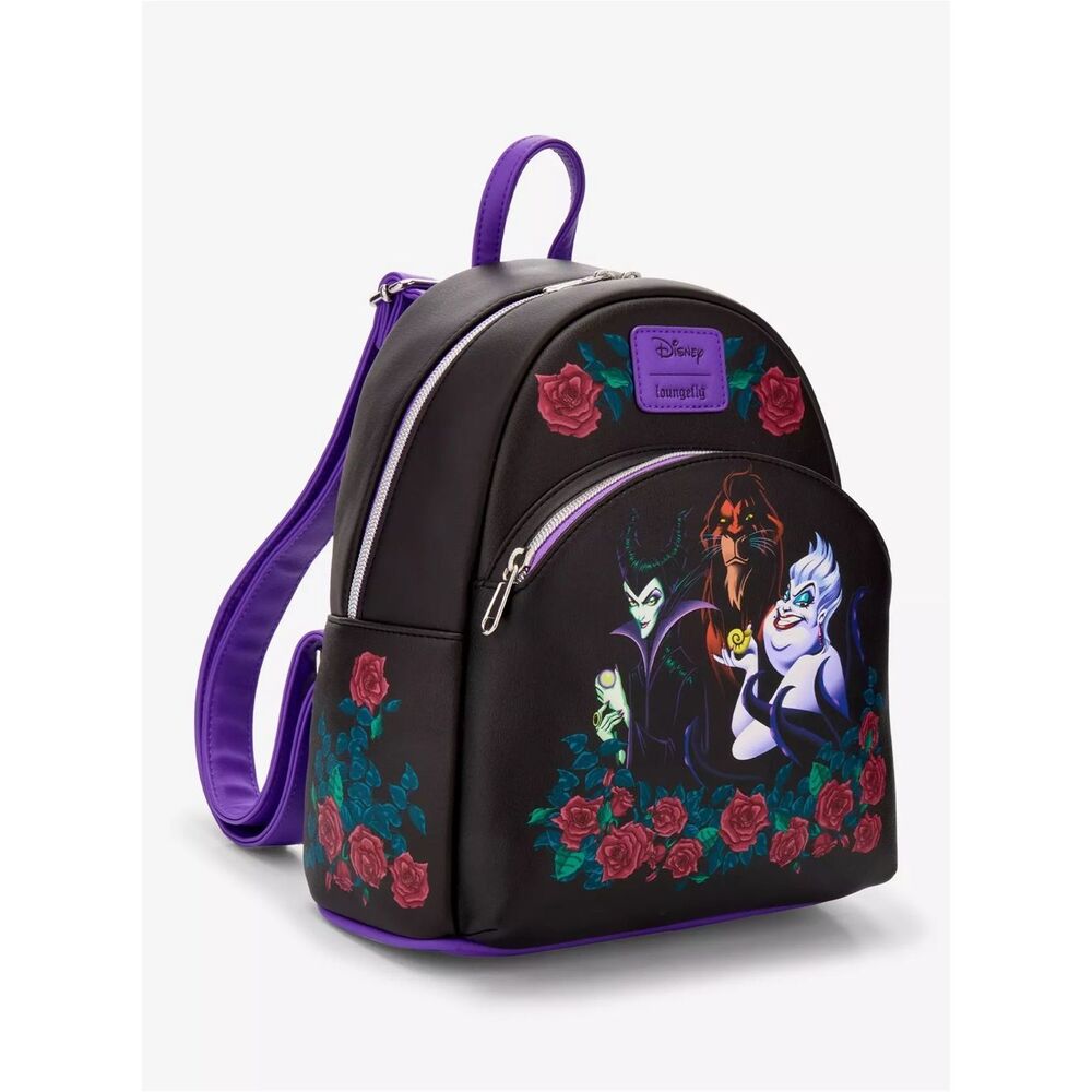 Loungefly Disney Villains Trio Roses Mini Backpack - Picture 3 of 5